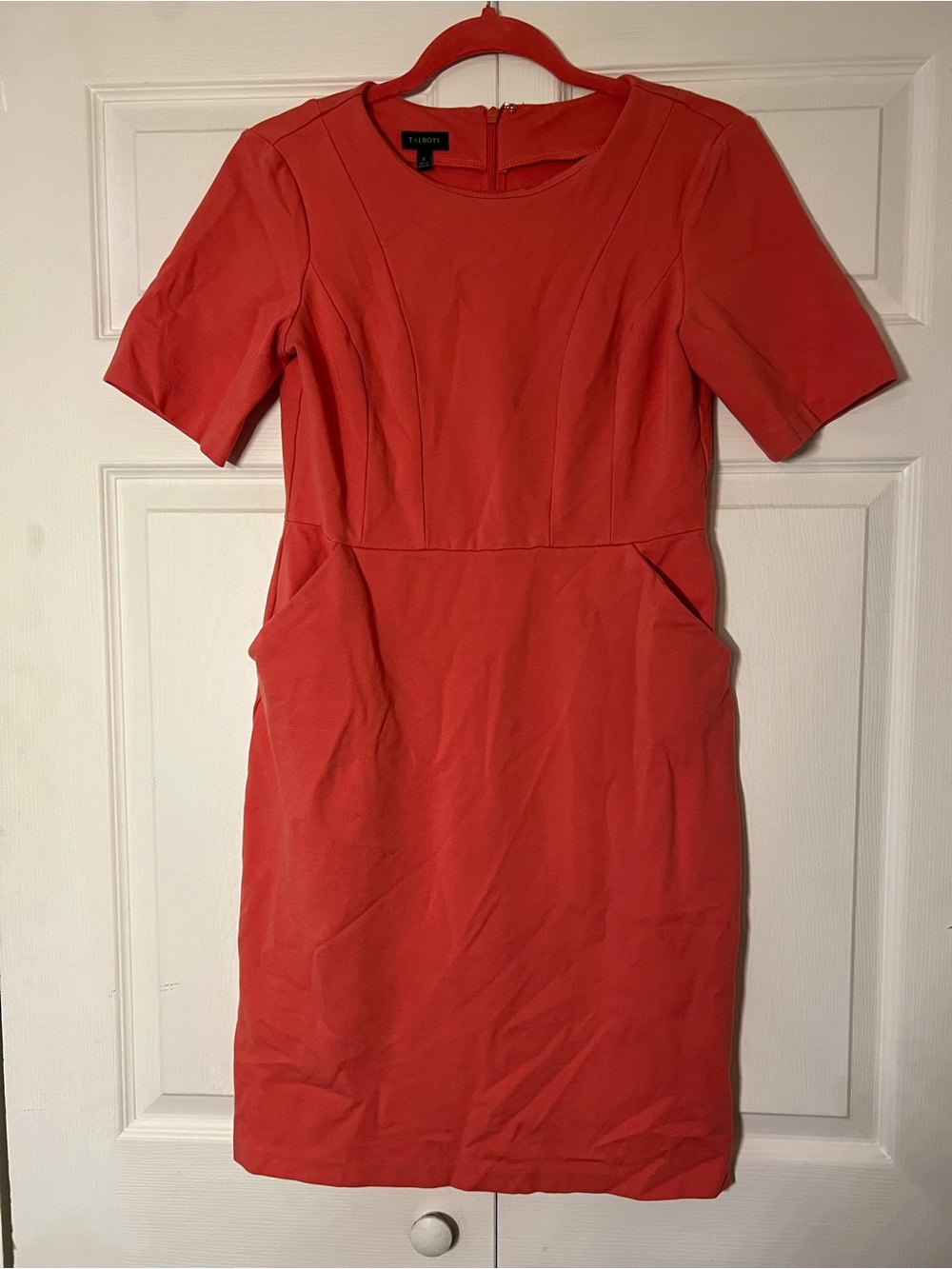 Talbots Coral Sheath Dress - Short Sleeve size 2